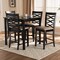 Baxton Studio Lanier Sand Upholstered Espresso Finished 5-Piece Wood Pub Set 157-9599-9776 - alternate 4